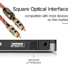 Acheter Wewoo Câble or EMK TZ / A 5m OD8.0mm Plaqué Tête Métallique RCA à RCA Fiche Coaxial Numérique Audio / Vidéo RCA