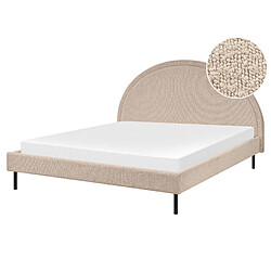 Beliani Lit double bouclé beige 160 x 200 cm MARGUT