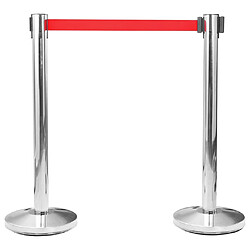 vidaXL Barrière à bande rétractable 200 cm Rouge