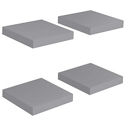 Maison Chic Lot de 4 Étagères murales,Étagère Rangement flottate gris 23x23,5x3,8 cm MDF -MN35722