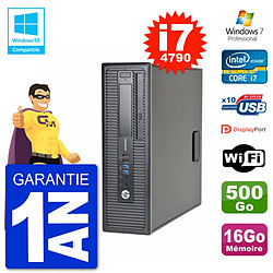 PC HP EliteDesk 800 G1 SFF i7-4790 RAM 16Go Disque 500Go Graveur DVD Wifi W7 - Occasion