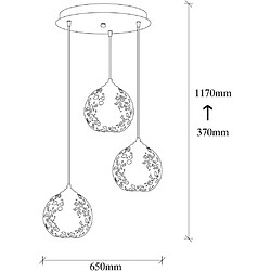 Avis Hanah Home Suspension en métal 3 abat-jour Fellini.