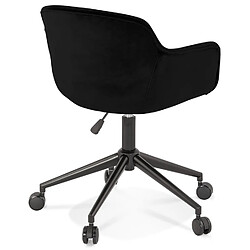 Acheter Alterego Chaise de bureau 'ROLLING' en velours noir sur roulettes