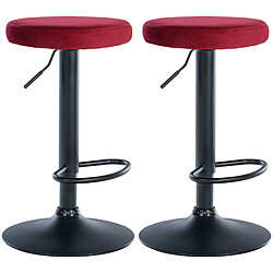 Non Lot de 2 tabourets de bar Ponte velours noir