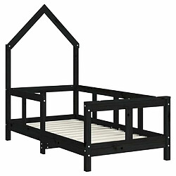 Avis Maison Chic Lit simple Cadre de lit pour enfant,Lit d'Enfant Moderne noir 70x140 cm bois de pin massif -MN42407