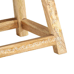 Avis vidaXL Tabouret peint à la main 38x38x35 cm Bois de manguier solide