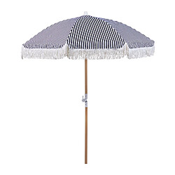 Beliani Parasol de jardin d 150 cm noir et blanc MONDELLO