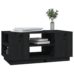 Avis vidaXL Table basse Noir 90x49x40,5 cm Bois massif de pin