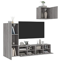 vidaXL Unités murales TV 4 pcs sonoma gris bois d'ingénierie