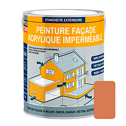 PRO COM Peinture façade PROCOM crépi, façade à relief, imperméabilisation et protection des façades - Durable jusqu'à 10 ans-2.5 litres-Argile (RAL 050 60 40)