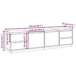 vidaXL Meuble TV Marron miel 176x37x47,5 cm Bois de pin massif pas cher