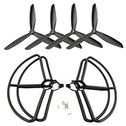 Hélices 3 feuilles à 3 feuilles + anneaux de protection pour hubsan h501s rc quadculter noir