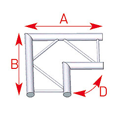 AEX 22 / Angle 2 départs 90 degrés longueur 0m50 x 0m50 ASD