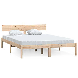 vidaXL Cadre de lit sans matelas bois massif 140x200 cm