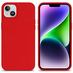 Coque en silicone doublure en fibre, mince, antichoc pour votre iPhone 14 - rouge