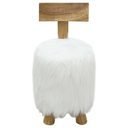 vidaXL Tabouret Blanc Bois de teck massif