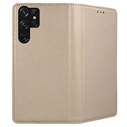 Acheter Htdmobiles Housse pour Samsung Galaxy S24 Ultra 5G - etui coque pochette portefeuille + film ecran - OR MAGNET