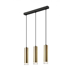 Lumière Suspension Diego Verre,métal Or 3 ampoules 90cm