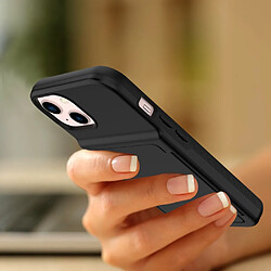 Coque en TPU + acrylique avec porte-cartes et miroir caché noir pour votre iPhone 13 6.1 pouces