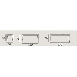 Inside 75 Table repas extensible GEO 6 couverts 120/190x90cm pieds bois plateau chêne