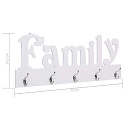 vidaXL Porte-manteau mural FAMILY 74x29,5 cm pas cher