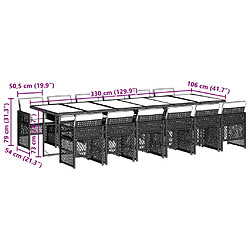 vidaXL Ensemble à manger de jardin et coussins 13 pcs gris clair rotin pas cher