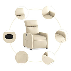 Acheter vidaXL Fauteuil inclinable Crème Tissu