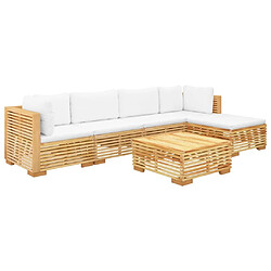 Avis Maison Chic Salon de jardin 6 pcs + coussins - Mobilier/Meubles de jardin - Table et chaises d'extérieur Bois de teck solide -MN19573