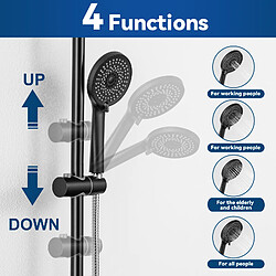 Avis Cecipa max Ensemble de douche Noir Set de douche Thermostatique avec Douchette 4 Fonctions Colonne de Douche Hauteur Réglable,EU Modèle