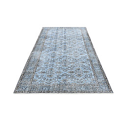 Avis Vidal Tapis de laine 262x142 Bleu Ultra Vintage