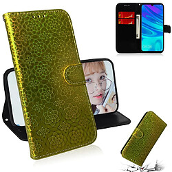 Wewoo Housse Coque Pour Huawei P Smart 2019 Couleur unie Boucle magnétique colorée Étui à rabat horizontal en cuir PU avec support et fentes cartes et portefeuille et lanière jaune