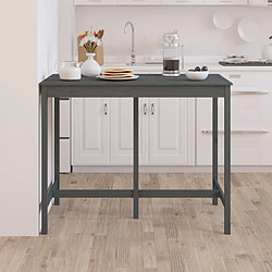 Acheter vidaXL Table de bar Gris 140x80x110 cm Bois massif de pin