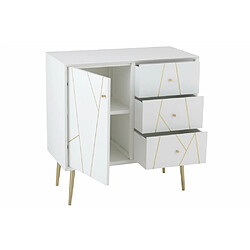 Acheter Inside 75 Commode design PIKA couleur blanc et or 3 tiroirs 1 porte