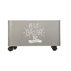 Pegane Coffre de rangement à roulettes Gris en Mdf - Dim : L48x l30 x H28 cm