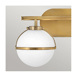 Elstead Lighting Applique murale Salle de bains Hinkley Acier,verre grainé transparent Laiton Héritage