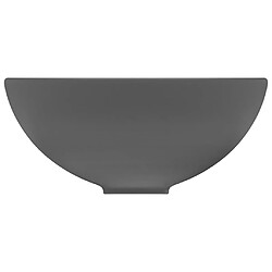 Avis vidaXL Lavabo rond de luxe de salle Gris foncé mat 32,5x14cm Céramique