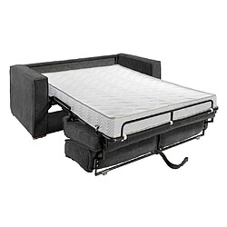 Vente-Unique Canapé 3 places convertible express en velours côtelé gris anthracite - Couchage 140 cm - Matelas 14 cm LORETO pas cher