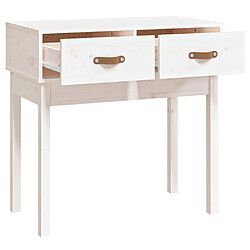 Avis vidaXL Table console Blanc 76,5x40x75 cm Bois massif de pin