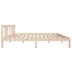 Maison Chic Lit adulte - Lit simple Cadre de lit,Structure du lit Contemporain bois massif 150x200 cm très grand -MN66114 pas cher