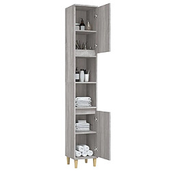 Maison Chic Armoire de bain,Meuble de rangement de salle de bain,Meuble haut sonoma gris 30x30x190 cm bois d'ingénierie -GKD916397 pas cher