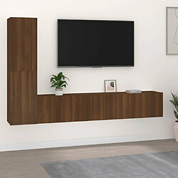 vidaXL Ensemble de meubles TV 4 pcs Chêne marron Bois d'ingénierie