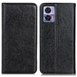 Etui en PU antichoc, auto-absorption magnétique, texture crazy horse avec support pour votre Motorola Edge 30 Neo 5G - noir