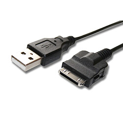 vhbw câble de données USB (type A sur lecteur MP3) 100cm convient pour Iriver H10 1GB, H10 20GB, H10 5GB, H10 6GB lecteur MP3 noir