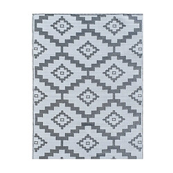 Avril Paris Tapis d'extérieur en plastique tressé - 150x220cm - Gris - Réversible - 100% polypropylène - 400gr / m2 - AJACCIO