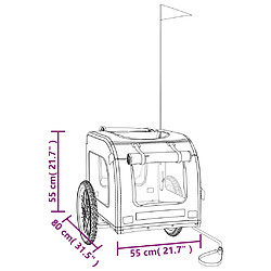 vidaXL Remorque de vélo pour animaux de compagnie vert et gris pas cher