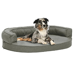 vidaXL Matelas de lit ergonomique de chien 75x53 cm Aspect de lin Gris