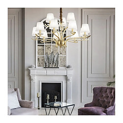 Ideal Lux Chandelier abats jours Pegaso Métal Laiton satiné 12 ampoules 75cm