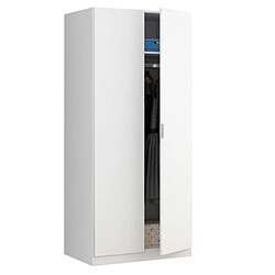 Avis Dansmamaison Armoire 2 portes battantes Blanc - LUCIA