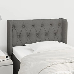 vidaXL Tête de lit avec oreilles Gris foncé 83x16x78/88 cm Tissu