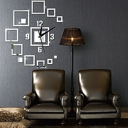 Avis Wewoo Horloge murale Horloges Murales Miroir 3D Stéréo Acrylique Salon Chambre Décoration De Mode DIY Créative Sliver